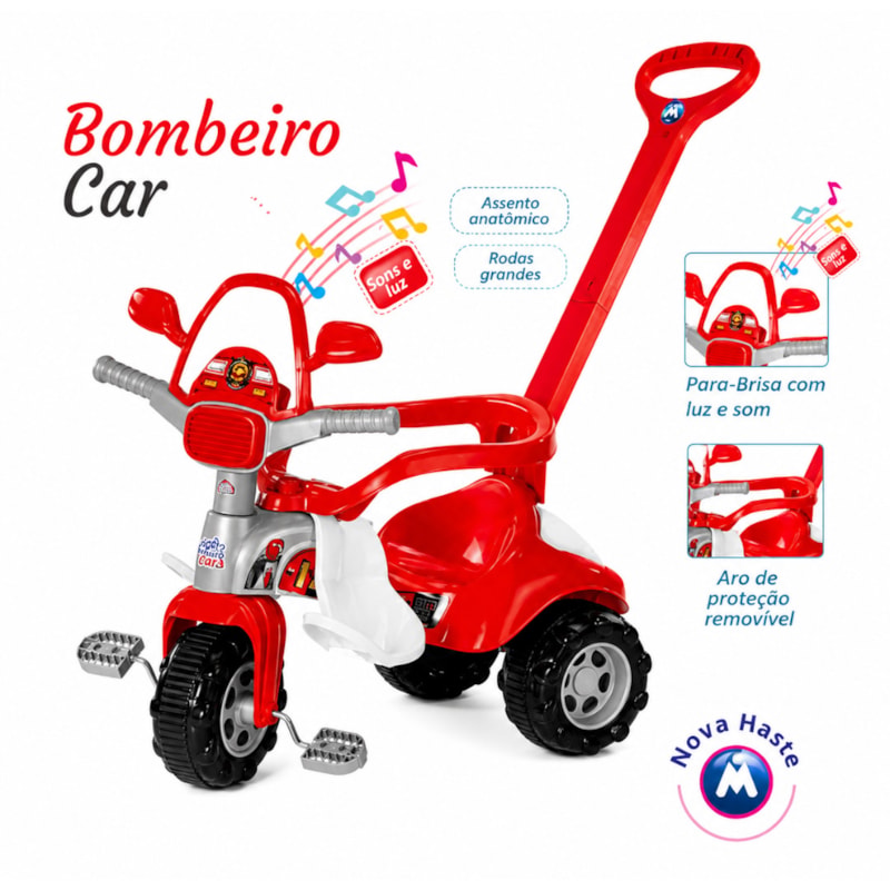 Triciclo Infantil Magic Toys Bombeiro Car Vermelho