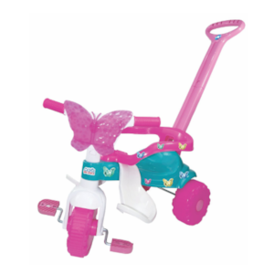 Triciclo Infantil Magic Toys Butterfly Verde Sem Luz com Cestinha