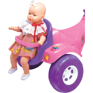 Triciclo Infantil Magic Toys com Cadeirinha para Boneca Rosa