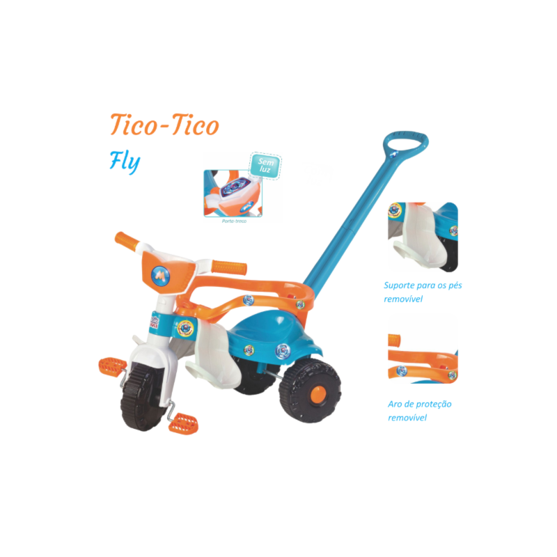 Triciclo Infantil Magic Toys Fly Azul com Cestinha