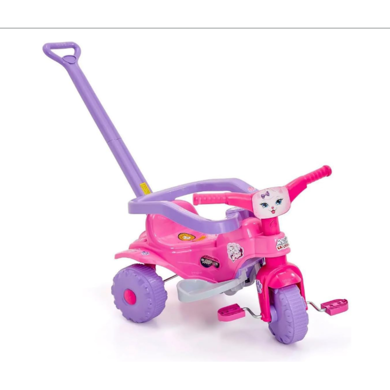 Triciclo Infantil Magic Toys Pets Rosa com Cestinha