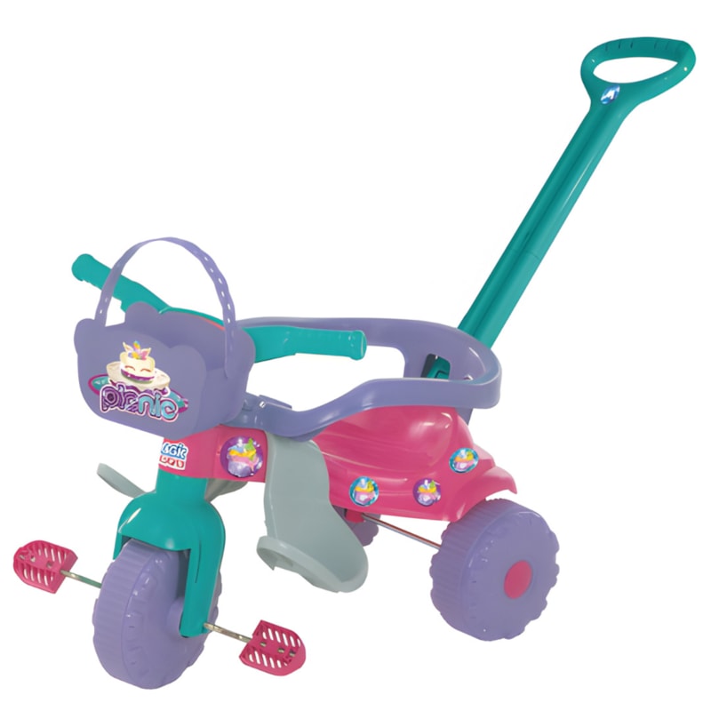 Triciclo Infantil Magic Toys Pic-Nic Rosa com Aro-a4986363-c44c-46d9-af1f-2f63e68b8d07