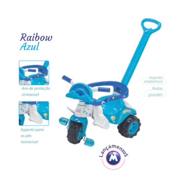 Triciclo Infantil Magic Toys Rainbow Azul-19a55fd1-0144-4f7e-a5f8-1491cf7e5b65
