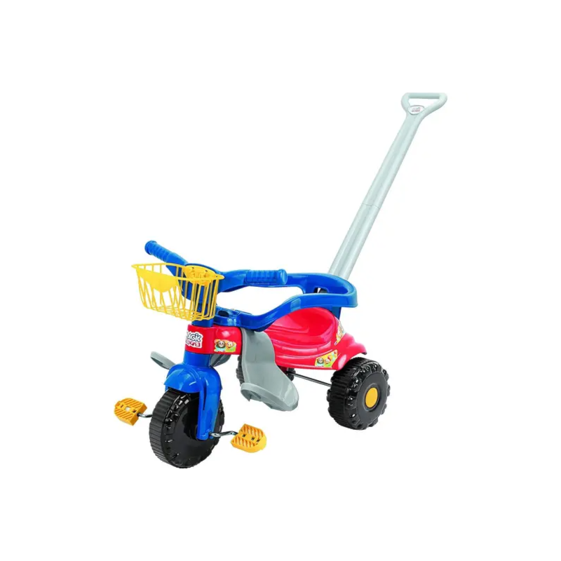 Triciclo Infatil Magic Toys Festa Azul com Aro