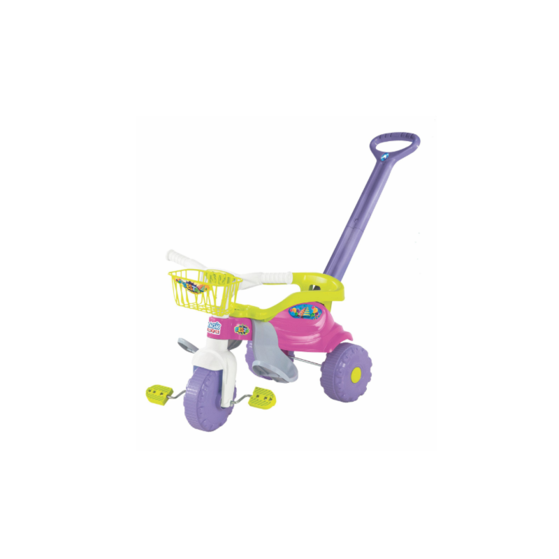 Triciclo Infatil Magic Toys Festa Rosa com Aro 