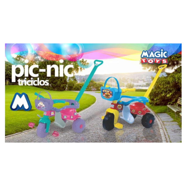 Triciclo Infatil Magic Toys Pic-Nic Rosa com Aro-c1fc4652-201f-4c03-b58c-51ff6c58ced0