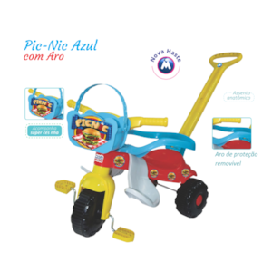 Triciclo Tico Tico Pic Nic Azul Magic Toys Com Aro 2565