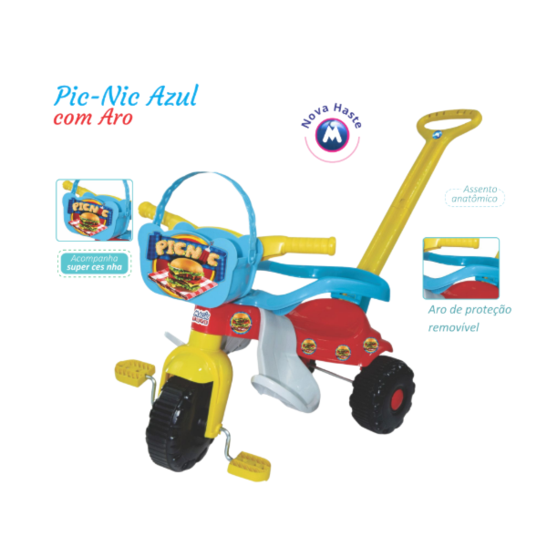 Triciclo Tico Tico Pic Nic Azul Magic Toys Com Aro 2565-523c771b-97f6-4cb1-b6e1-2a7402a48399