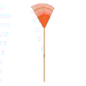 Vassoura Plástica Tramontina para Jardim 22 Dentes com Cabo de Madeira 120 cm