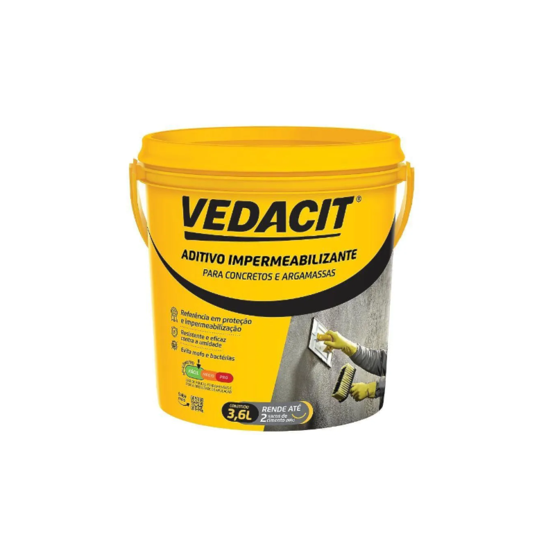 Vedacit Aditivo Impermeabilizante para Concreto e Argamassa GL 3,6L 