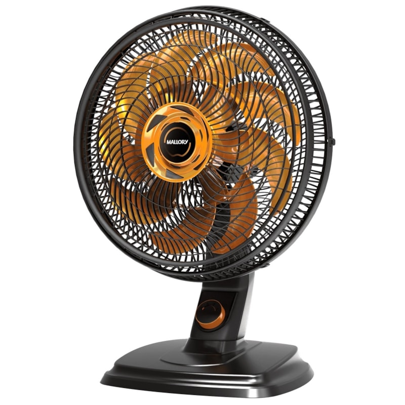 Ventilador 2 Em 1 Mallory 40cm Egeo Preto E Dourado B94401801