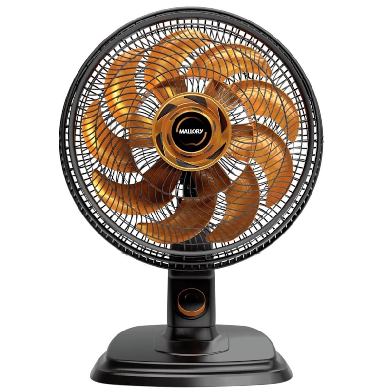 Ventilador 2 Em 1 Mallory 40cm Egeo Preto E Dourado B94401801