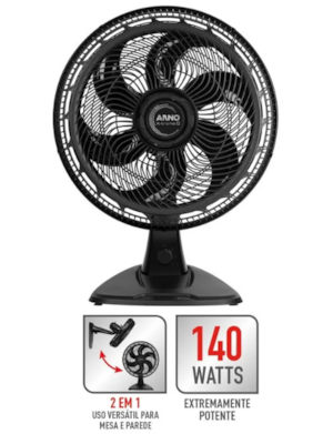 Ventilador Arno 2 em 1 Mesa e Parede 40CM X-Treme 6 127V VE60 Preto