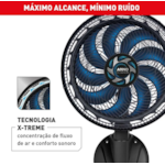 Ventilador Arno Parede X-Treme 9 40cm 127V VE9P Preto/Azul 