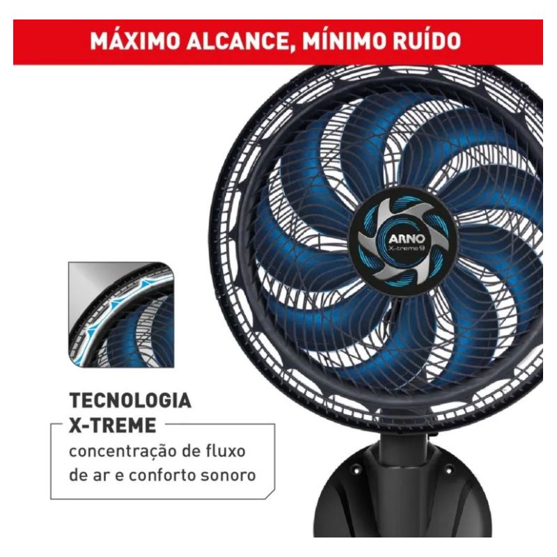 Ventilador Arno Parede X-Treme 9 40cm 127V VE9P Preto/Azul-24bc038a-ccd1-4394-809a-ec7346dd12bb