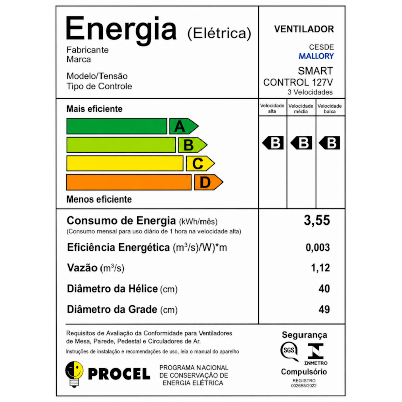 Ventilador de Parede Mallory Smart Control 40cm 127V Preto-e25b5f8d-e098-40a9-9ce1-077116b11080