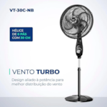 Ventilador Mondial de Coluna 30cm Turbo 127V/60HZ VT-30C-NB Preto/Prata