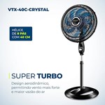 Ventilador Mondial de Coluna 40cm VTX-40C-Crystal 127V/60HZ Preto