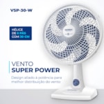 Ventilador Mondial de Mesa 30cm Super Power 127V/60HZ VSP-30W Branco/Azul