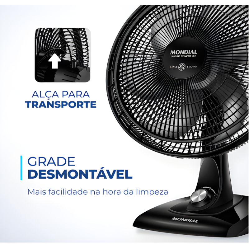 Ventilador Mondial de Mesa 40cm Super Power 127V/60HZ VSP-40-B Preto/Prata-b98fd73a-e8a1-41a5-be86-dca793157fb1