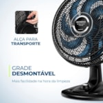 Ventilador Mondial de Mesa 40CM VTX-40-CHROME Super Turbo 127V/60HZ Preto/Azul