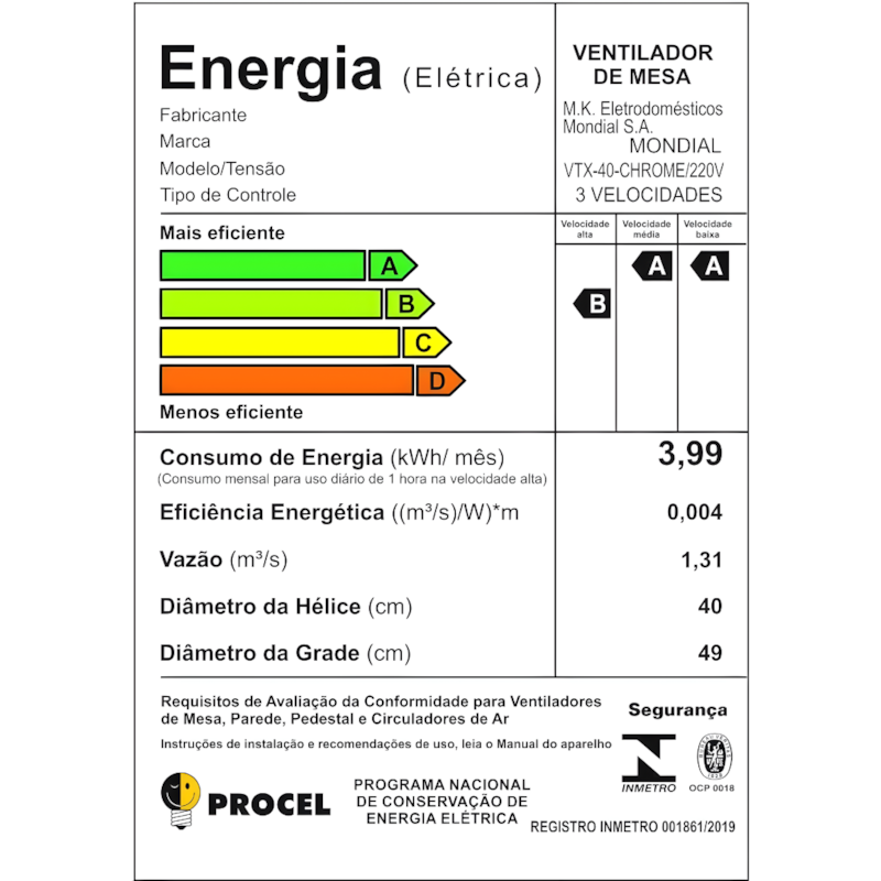Ventilador Mondial Mesa 40cm VTX-40 Chrome Super Turbo 8 Pás 127V/60Hz Preto/Azul-b17fa00a-6e95-46f2-8bad-bcd3e038a5cc