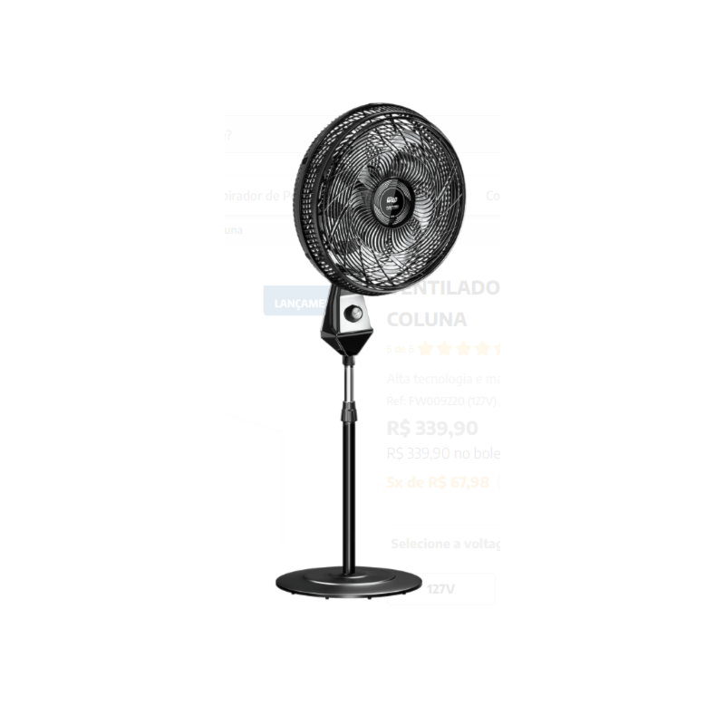 Ventilador Wap de Coluna 50cm Turbo Flow 127V Preto